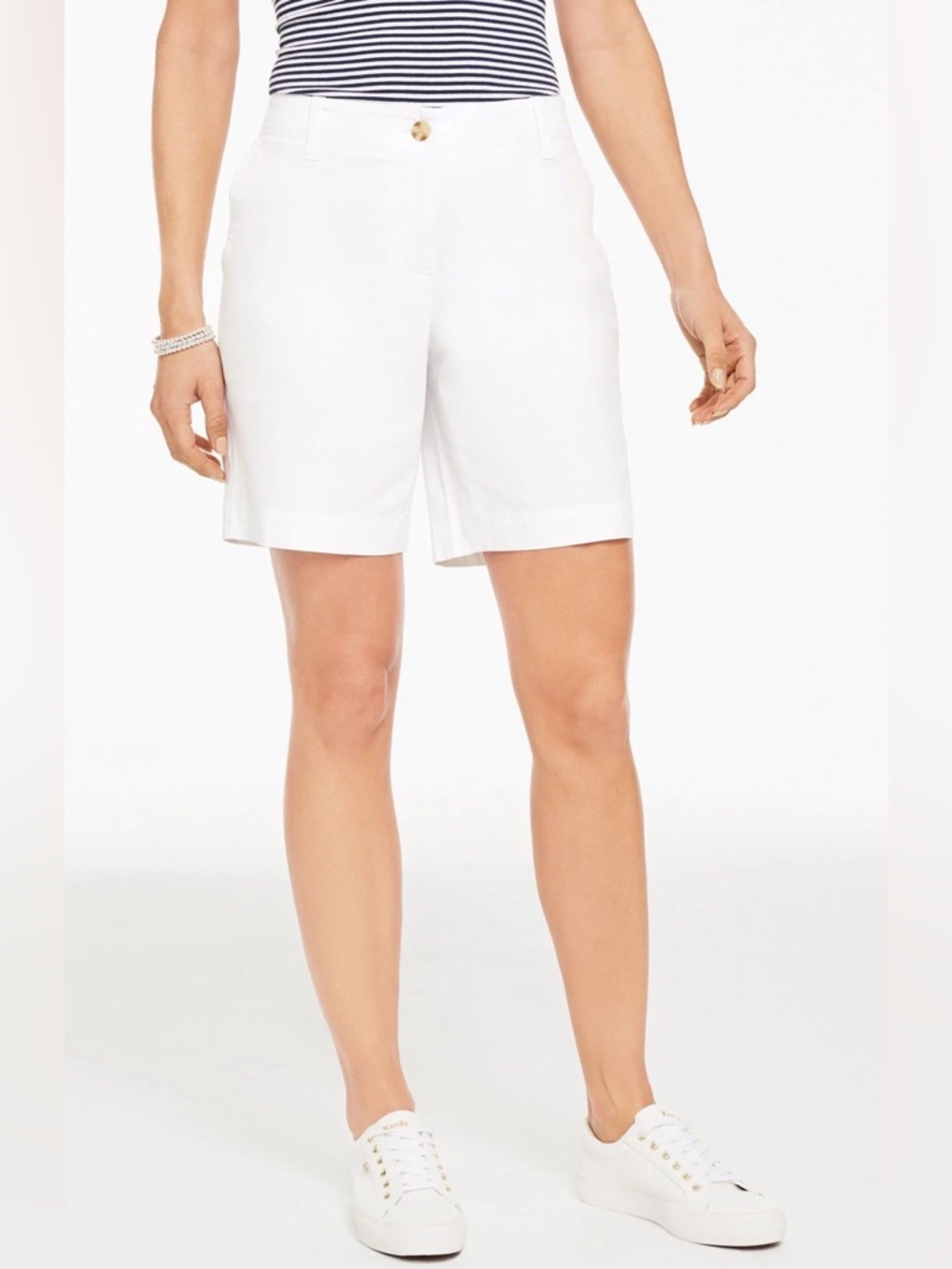 Talbots Girlfriend Relaxed‎ Chino White Shorts 7 inch inseam Women’s Size 16